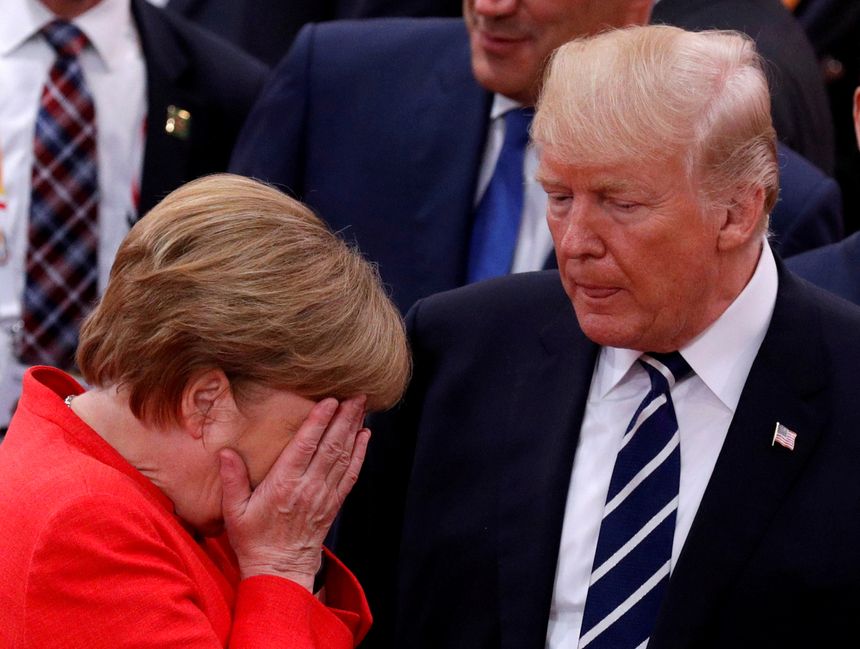 Angela Merkel et Donald Trump au G20 à Hambourg, en Allemagne, en juillet 2017