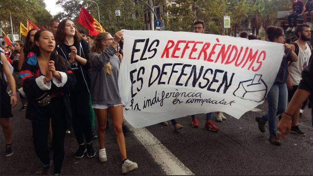 Manifestation étudiante à Barcelone