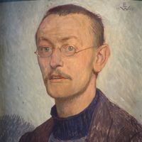 Portrait de Hermann Hesse, vers 1905, exposé à la Hermann Hesse Haus, à Gaienhofen