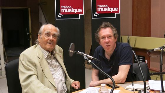France Musique, studio 119... Michel Legrand & Benoît Duteurtre (de g. à d.) ©Radio France - Annick Haumier