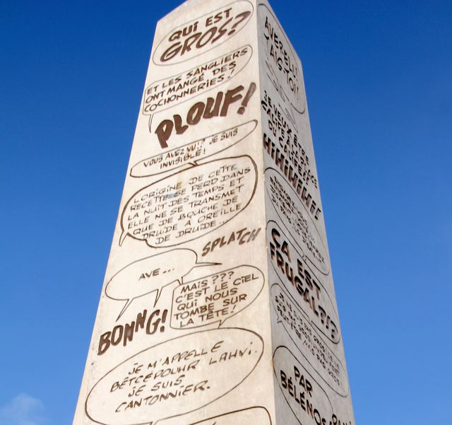 En janvier 2017 inauguration de l'obélisque en hommage à Goscinny à Angoulême