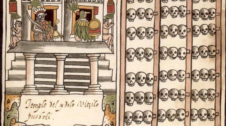Un tzompantli (ratelier de crânes) a été découvert à Mexico