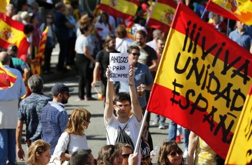 Entre 350.000 et un million de partisans de l'unité de l'Espagne, hier, dans une manifestation historique à Barcelone