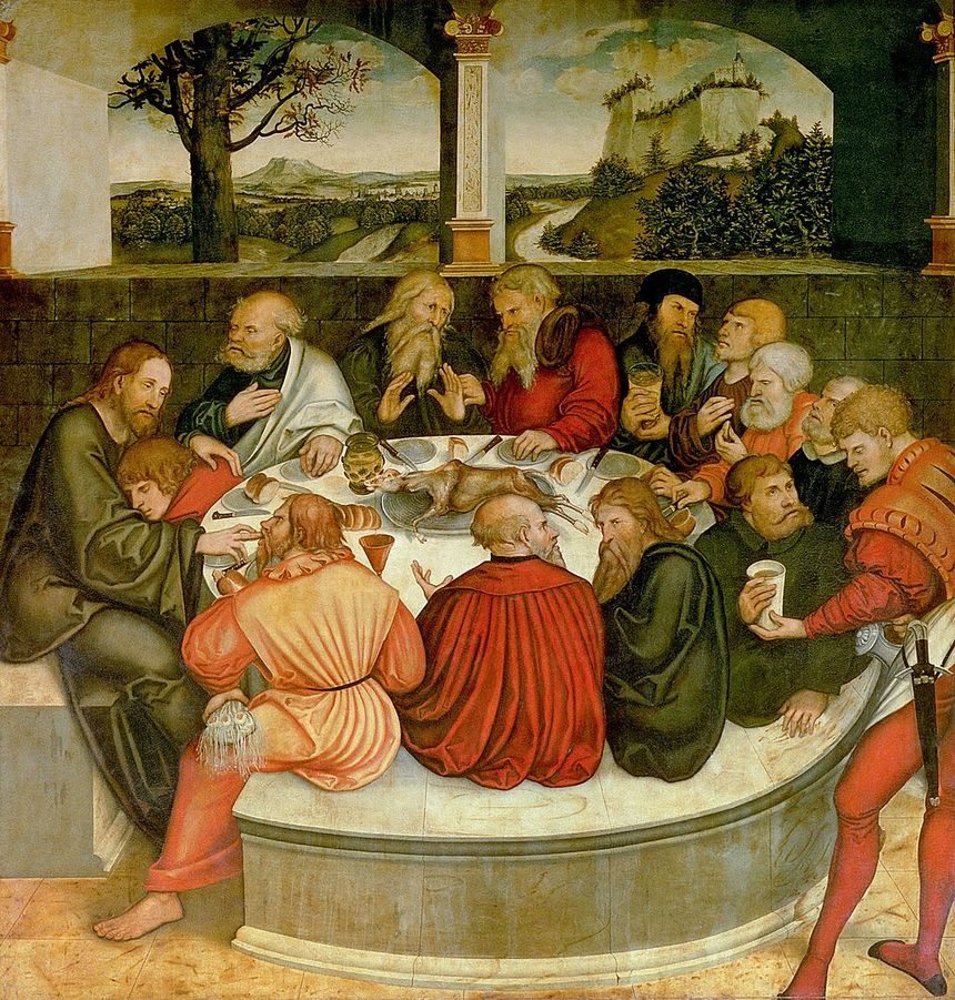 Le Dernier Repas, 1530 (Luther parmi les apôtres), par Lucas Cranach l'Ancien (1472-1553)