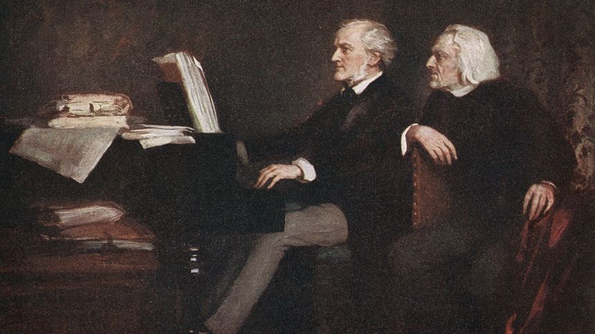 Richard Wagner et Franz Liszt au piano, par Hemann Torggler.