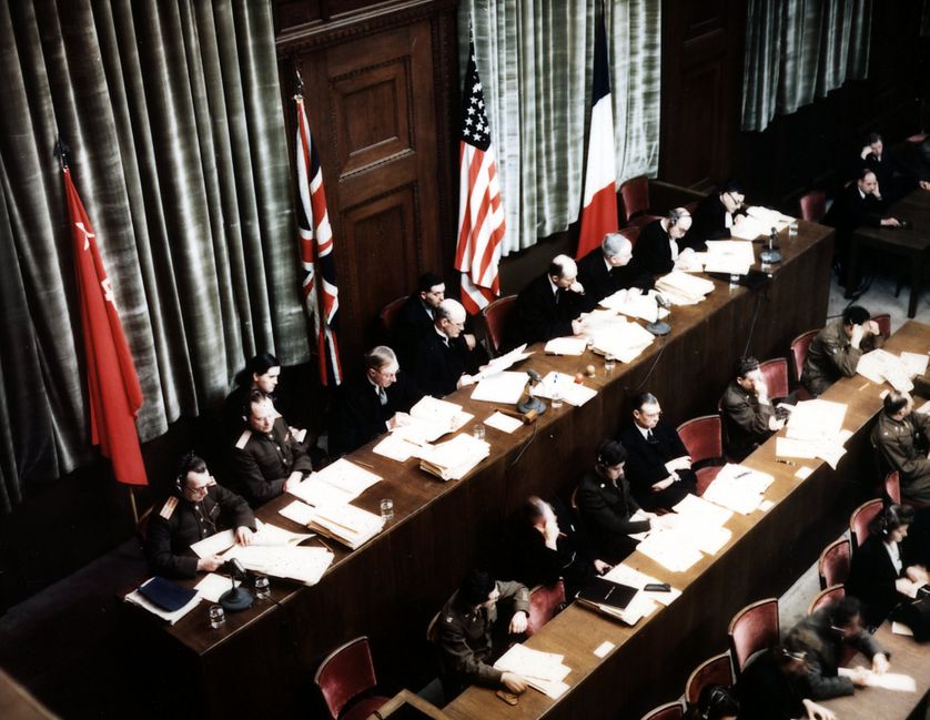 Les magistrats au procès de Nuremberg, 1946