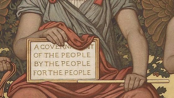 Detail from Government. Mural by Elihu Vedder. Lobby to Main Reading Room, Library of Congress Thomas Jefferson Building, Washington, D.C. - Artist is Elihu Vedder. Photographed by Carol Highsmith/Wikicommons
