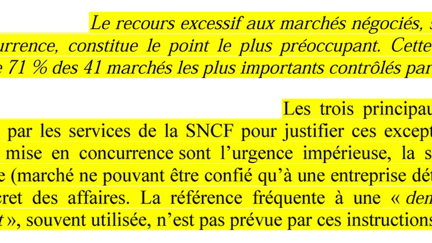 Extrait du rapport de la Cour des comptes