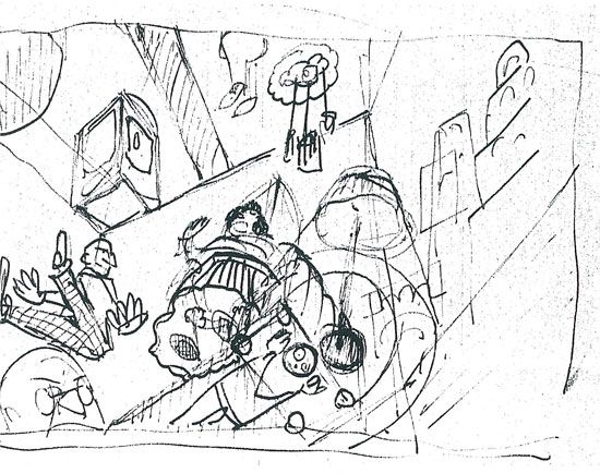 Croquis de Sergueï Eisenstein pour son projet Glass House