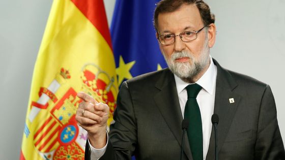 Mariano Rajoy, chef du gouvernement conservateur espagnol, lors d'un Conseil Européen à Bruxelles, le 20 octobre 2017. ©Maxppp - JULIEN WARNAND/EPA/MaxPPP