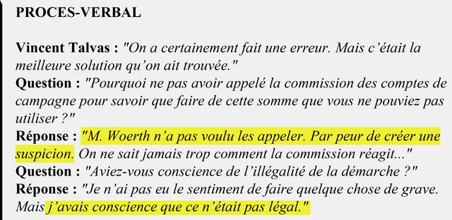 Extrait du procès-verbal de Vincent Talvas