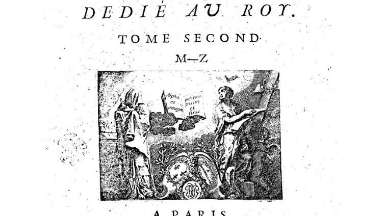 "Le Dictionnaire de l'Académie Françoise dédié au Roy"