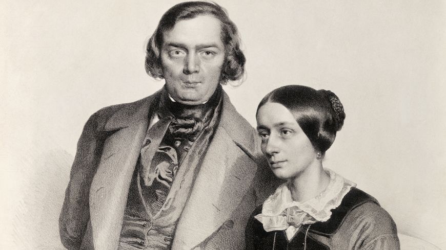 Clara Schumann (née Wieck) et son mari Robert Schumann. Tous deux pianistes et compositeurs, ils forment l'un des plus célèbres couples de la période romantique.