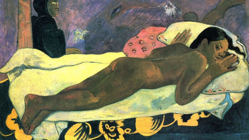 Manao Tupapau (L'esprit des morts veille). Huile sur toile peinte à Tahiti (1892), conservée à l'Albright-Knox Art Gallery