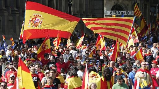 Manifestation à Barcelone des anti-indépendantistes