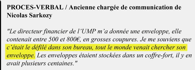 Extrait du procès-verbal de l'ancienne chargée de communication de Nicolas Sarkozy