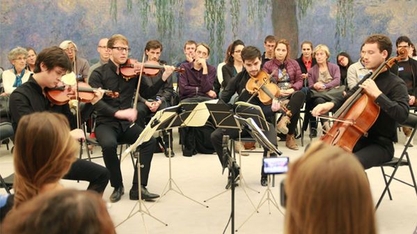 Le quatuor Van Kuijk lors de la première Nuit du quatuor en 2015 au Musée de l'Orangerie
