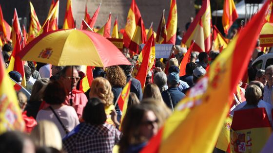Manifestation à Madrid ce samedi en faveur de l'unité de l'Espagne ©Maxppp - EFE / Jj Guillen