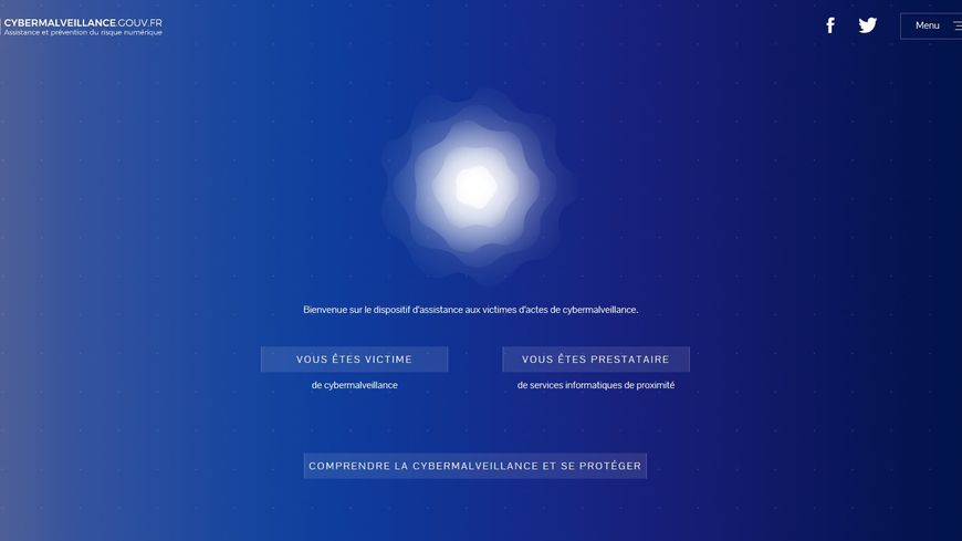 La page d'accueil de cette plateforme qui devenir un portail unique de référence pour les victimes de cyberattaques