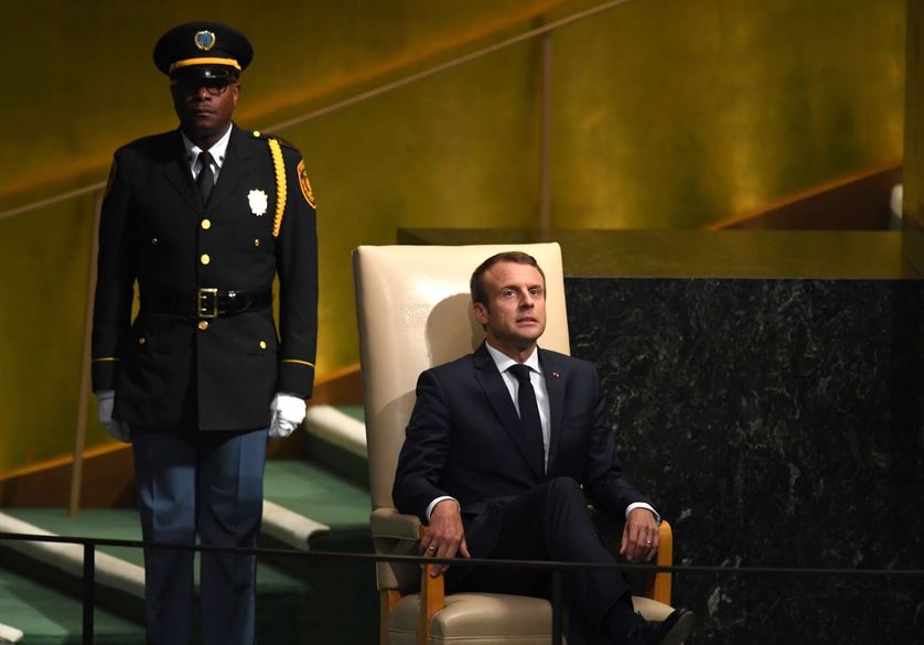 Emmanuel Macron lors de l'Assemblée générale de l'ONU, en septembre 2017.