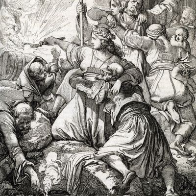 Guerre d'indépendance grecque : "la mise à feu de la réserve de poudre à Missolonghi, stratégie grecque pour sortir de la ville lors du siège en avril 1826".