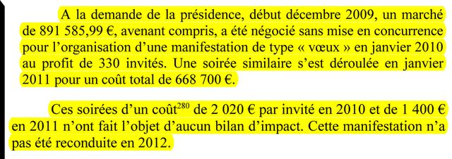 Extrait du rapport de la Cour des comptes "Les dépenses dispendieuses de communication de la SNCF"