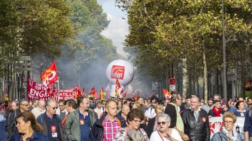 Manifestation, hier à Paris, à l'appel de la CGT et de Solidaires contre la réforme du Code du travail