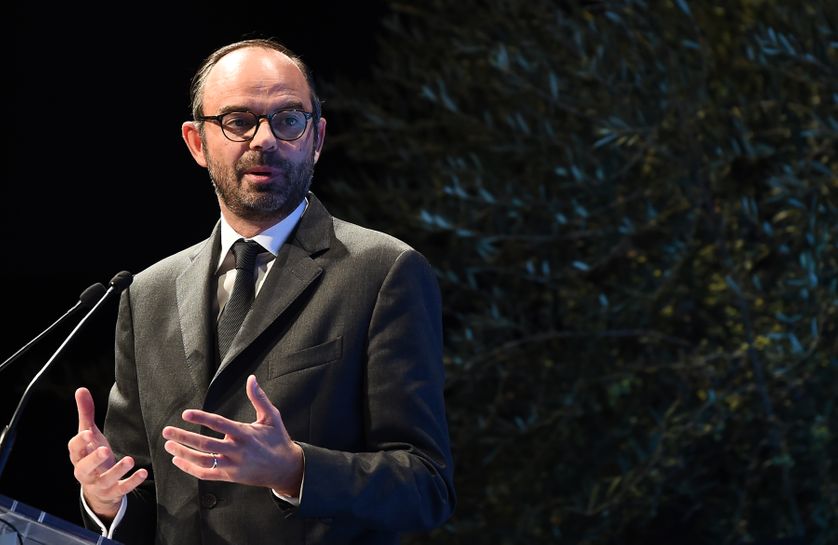 Edouard Philippe devant l'Association des départements de France, le 20 octobre 2017.