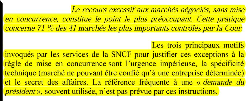 Extrait du rapport de la Cour des comptes