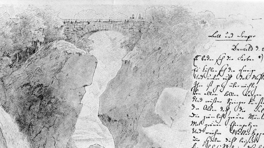 Dessin daté du 2 août 1829, pendant son séjour en Ecosse. Extrait du journal de Mendelssohn.