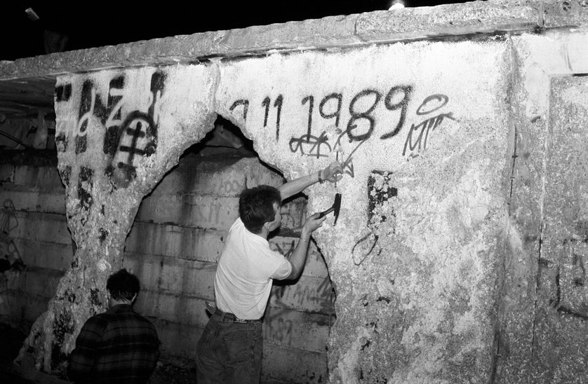 Chute du mur de Berlin en 1989