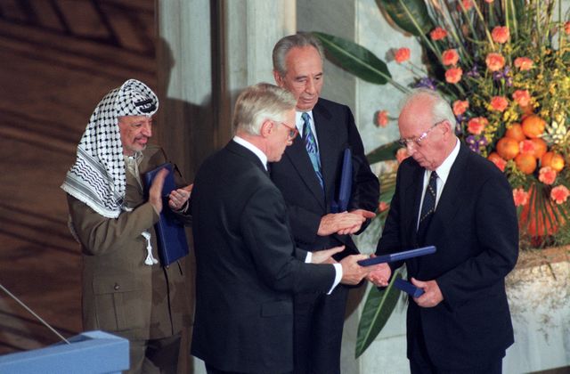 Arafat, Peres et Rabin en 1994