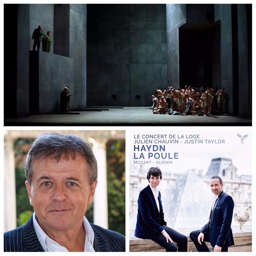 En haut : De la maison des morts ; en bas à gauche : Patrice Chéreau ; à droite : Pochette de l'album du concert de la Loge