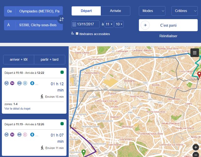 Pour aller de Clichy-sou-Bois au centre de Paris, il faut plus d'une heure.
