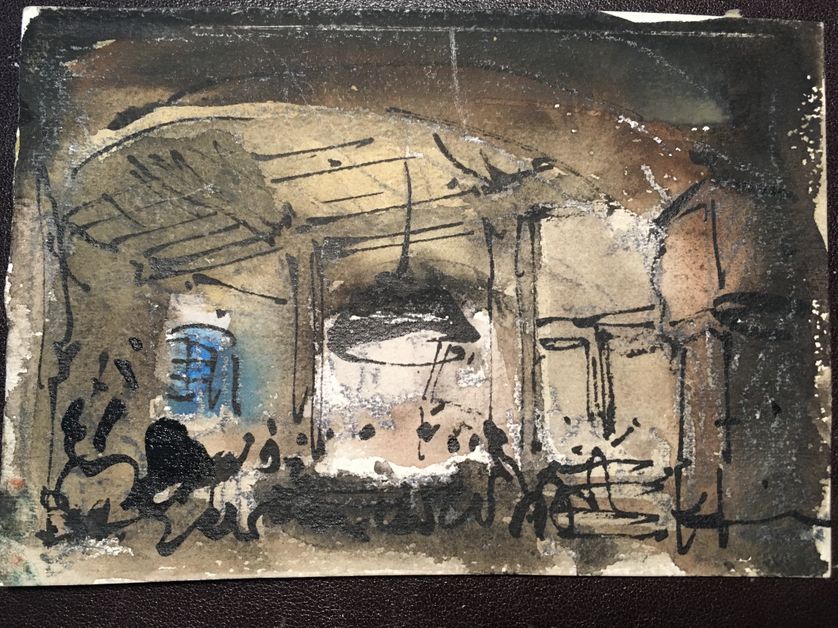 Décor du ballet Boléro. Aquarelle 1928 par Alexandre Benois.