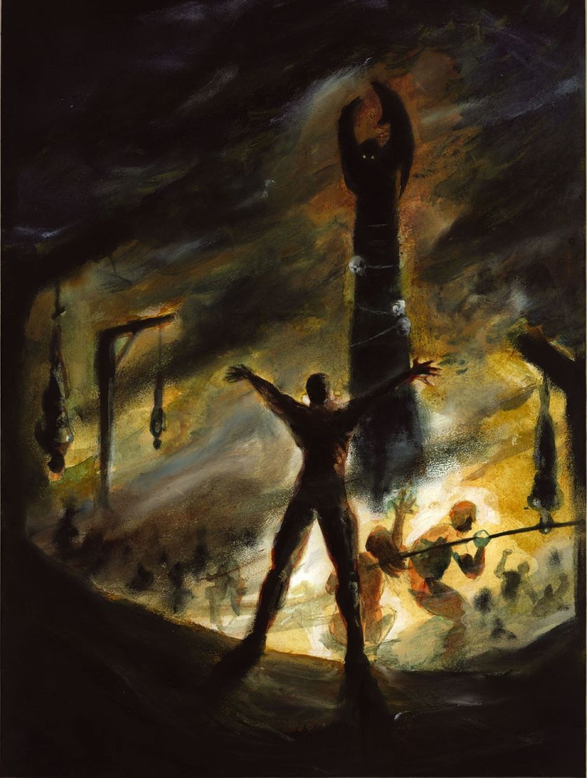 Le Culte impie, illustration de Gwabryel d'après la nouvelle L'Appel de Cthulhu de Howard Phillips Lovecraft.