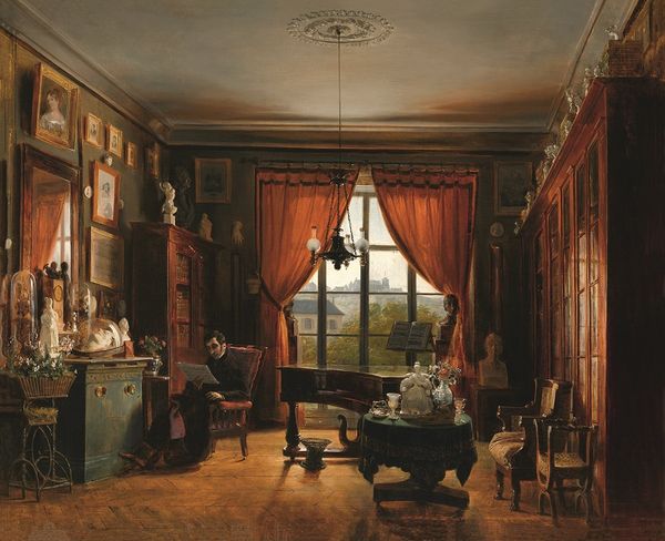 Prosper Lafaye "Pierre Joseph Zimmerman (1785-‐1853), dans son appartement du square d’Orléans", vers 1850, Huile sur toile, 60 x 73,5 cm Versailles, musée national des châteaux de Versailles et de Trianon