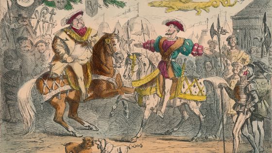 Henri VIII rencontre François Ier de John Leech, 1850 ©Getty - The Print Collector