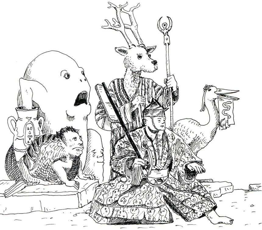 Damien MacDonald, extrait de "Les Délices, 500 dessins pour les 500 ans de Hieronymus Bosch" encre de chine sur papier, 14,8 x 21 cm, 2017