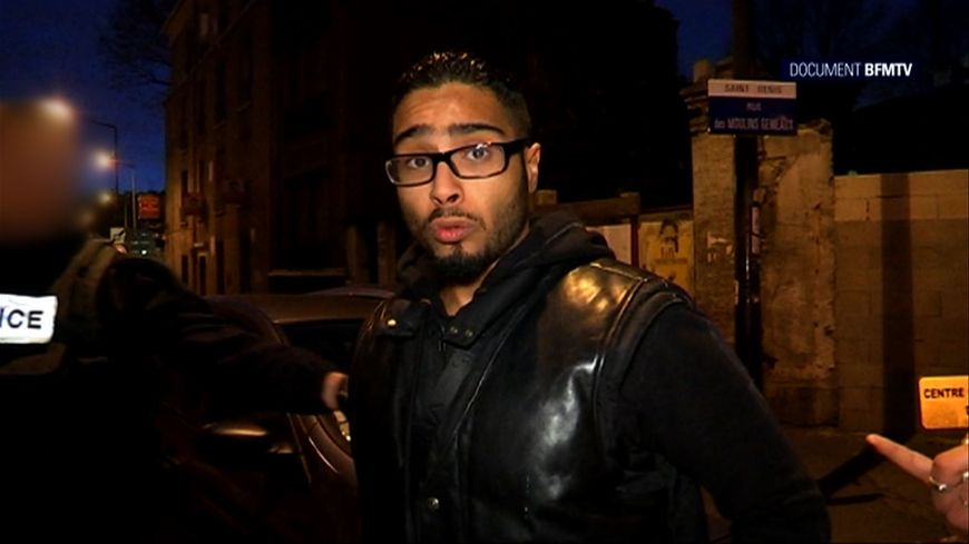 Jawad Bendaoud, le soir de son interpellation, en novembre 2015 à Saint-Denis.