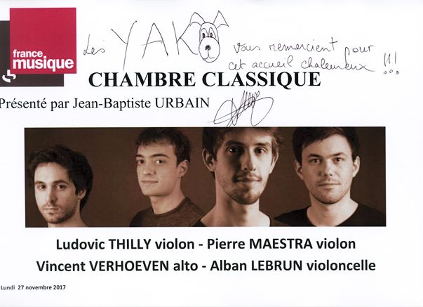 Livre d'Or du Quatuor Yako