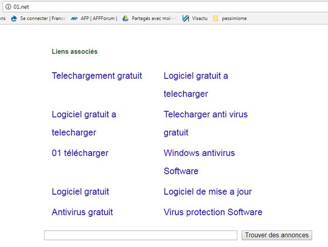 Capture d’écran du site 01.net. Ce jeudi midi – plusieurs heures après le début de la panne – le site 01/net était encore inaccessible.