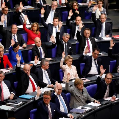 Vote à main levée au bundestag