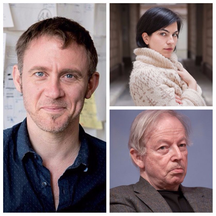 A gauche : Arno Bertina ; en haut à droite : J. Alikavazovic ; en bas : Paul Otchakovsky-Laurens