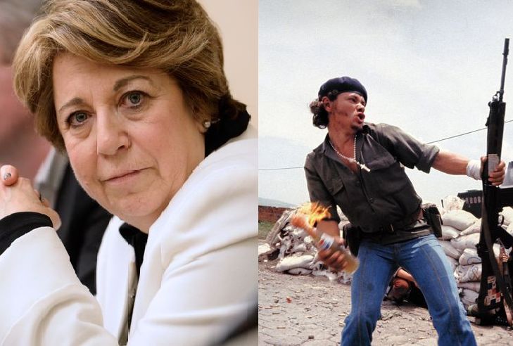 A gauche : Corinne Lepage ( AFPforum) / A droite : Molotov Man de Susan Meiselas
