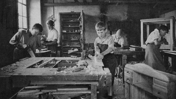 Atelier-école menuiserie, Allemagne, 1927. - archives de l'Odenwaldschule