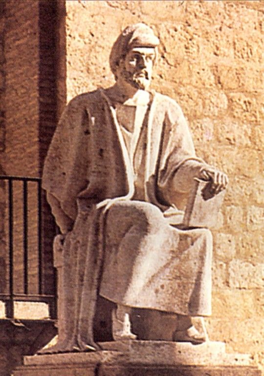 Statue d'Averroès à Cordoue, sa ville natale. Par Pablo Yusti Conejo, 1967.