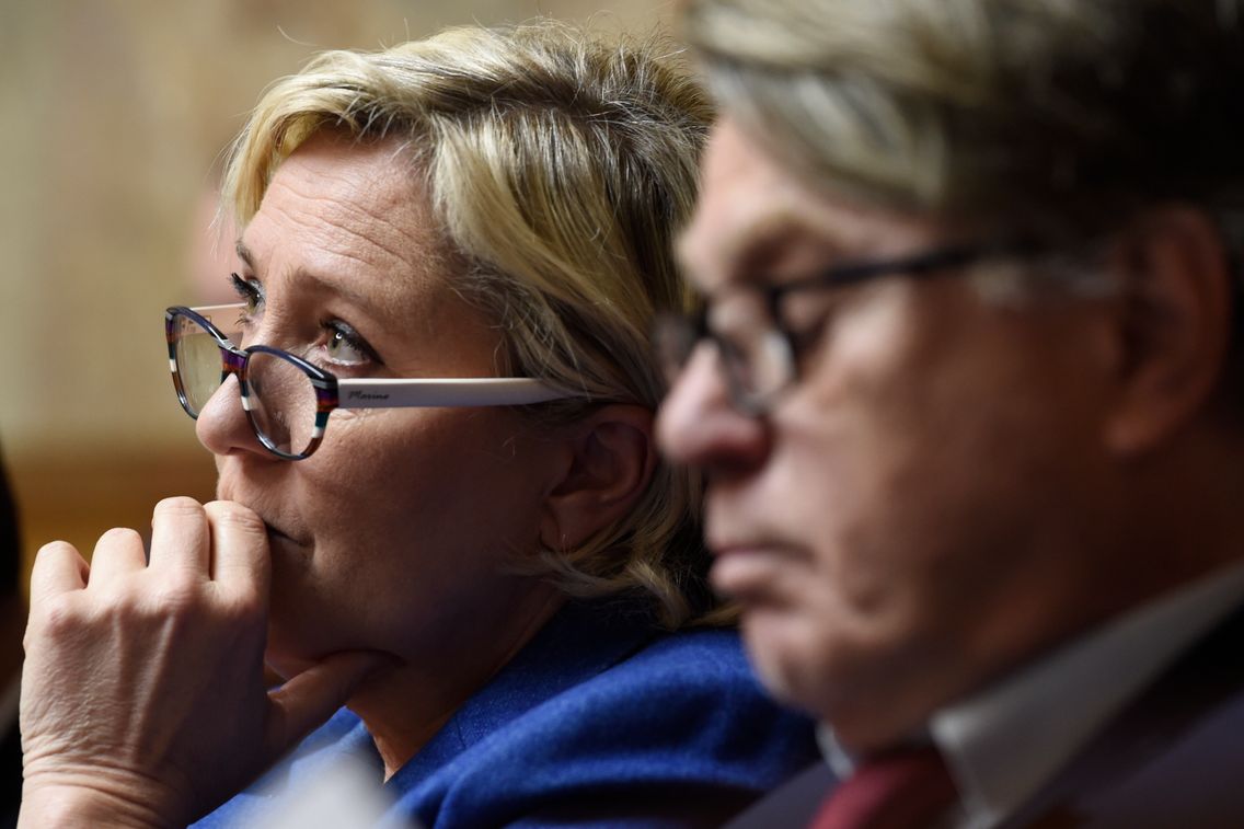 Marine Le Pen et Gilbert Collard, à l'Assemblée Nationale, le 14 novembre 2017.
