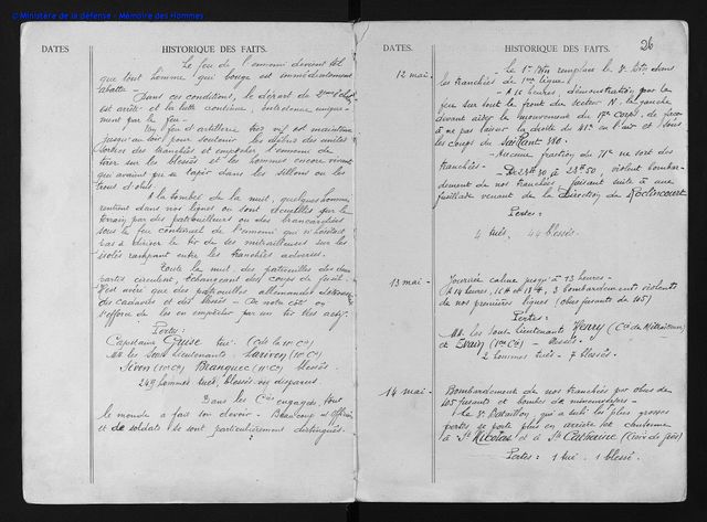 Autre document de "Mémoire des Hommes", nouvelle page d'archives du "Journal de marche du 71e régiment d’infanterie" dont Ange Dreneuc faisait partie