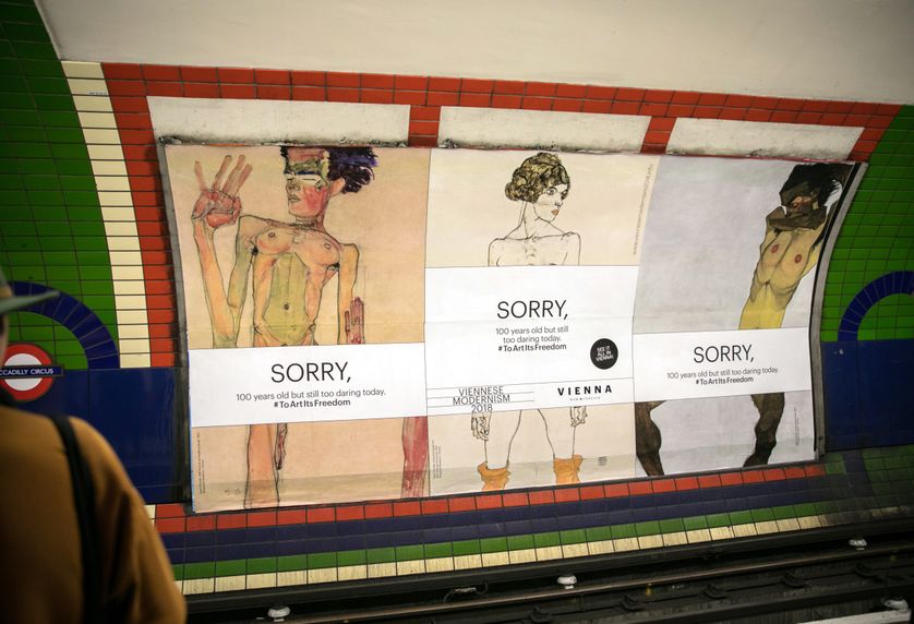 Des nus d'Egon Schiele censurés dans le métro londonien